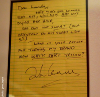 John Lennon Letter to the Laundry